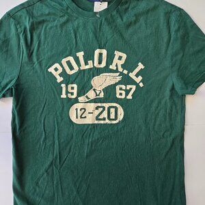 Polo by Ralph Lauren Dark Green Tee with Cream Graphic